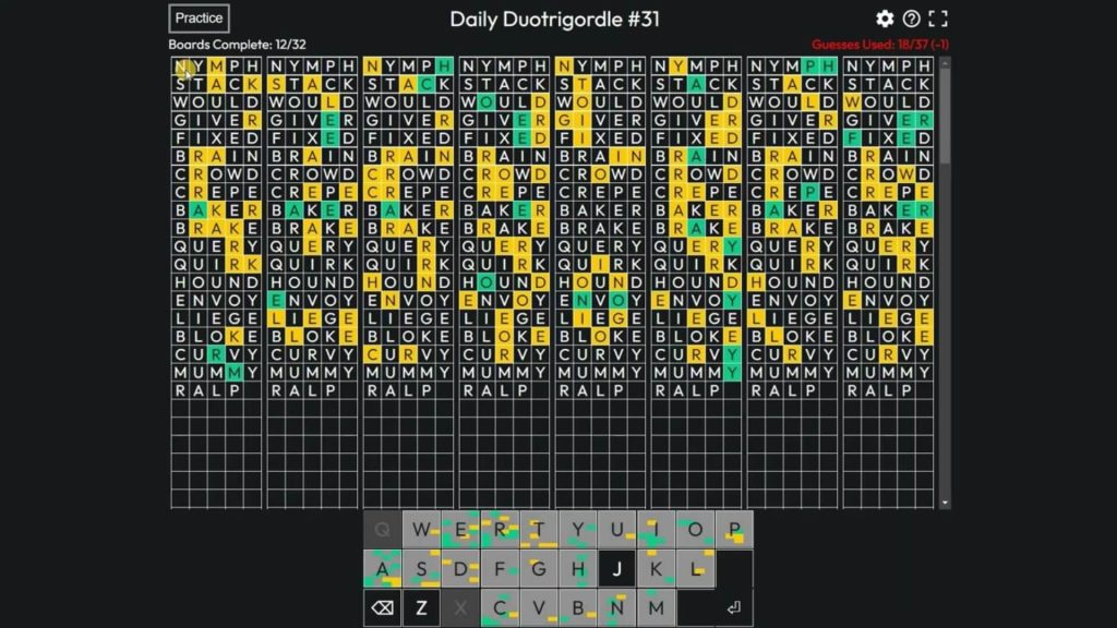 how to play duotrigordle